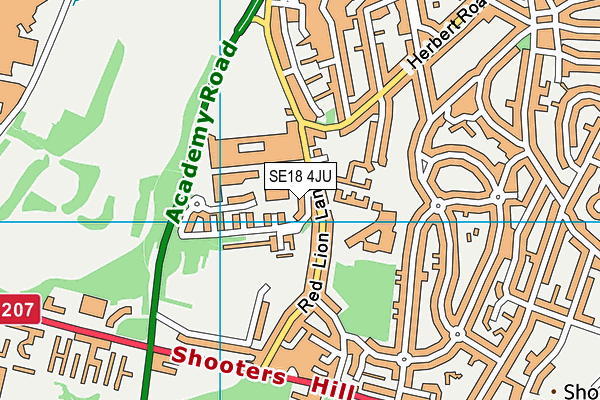 SE18 4JU map - OS VectorMap District (Ordnance Survey)