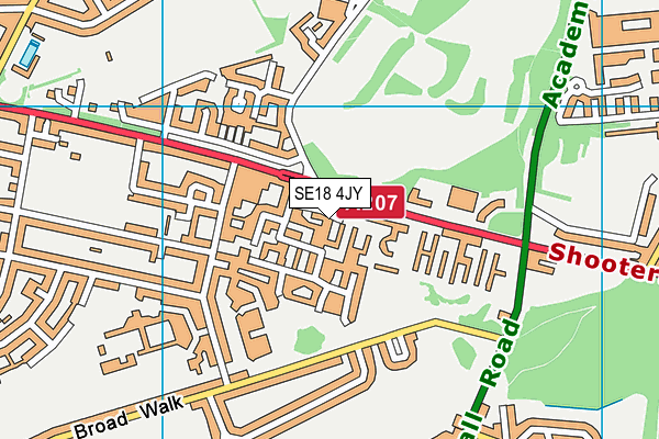 SE18 4JY map - OS VectorMap District (Ordnance Survey) SE18 4JY map - OS VectorMap District (Ordnance Survey)