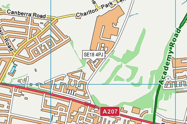 SE18 4PJ map - OS VectorMap District (Ordnance Survey) SE18 4PJ map - OS VectorMap District (Ordnance Survey)