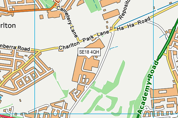 SE18 4QH map - OS VectorMap District (Ordnance Survey) SE18 4QH map - OS VectorMap District (Ordnance Survey)