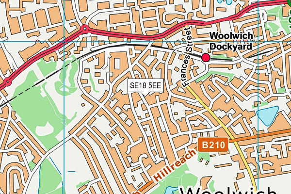 SE18 5EE map - OS VectorMap District (Ordnance Survey) SE18 5EE map - OS VectorMap District (Ordnance Survey)