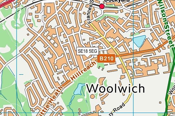 SE18 5EG map - OS VectorMap District (Ordnance Survey) SE18 5EG map - OS VectorMap District (Ordnance Survey)