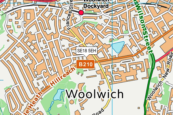 SE18 5EH map - OS VectorMap District (Ordnance Survey) SE18 5EH map - OS VectorMap District (Ordnance Survey)