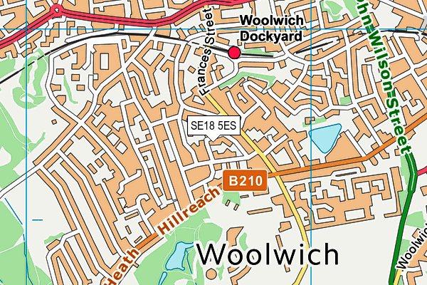 SE18 5ES map - OS VectorMap District (Ordnance Survey) SE18 5ES map - OS VectorMap District (Ordnance Survey)