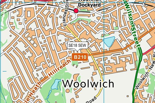 SE18 5EW map - OS VectorMap District (Ordnance Survey) SE18 5EW map - OS VectorMap District (Ordnance Survey)