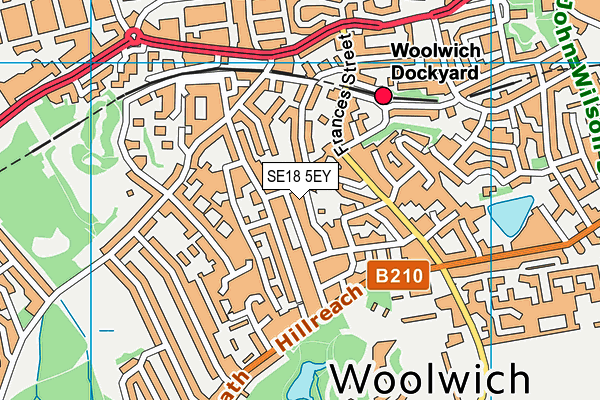 SE18 5EY map - OS VectorMap District (Ordnance Survey) SE18 5EY map - OS VectorMap District (Ordnance Survey)