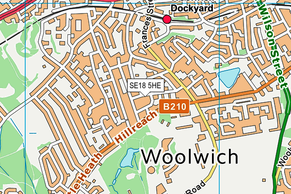 SE18 5HE map - OS VectorMap District (Ordnance Survey) SE18 5HE map - OS VectorMap District (Ordnance Survey)