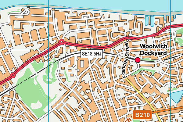 SE18 5HJ map - OS VectorMap District (Ordnance Survey) SE18 5HJ map - OS VectorMap District (Ordnance Survey)