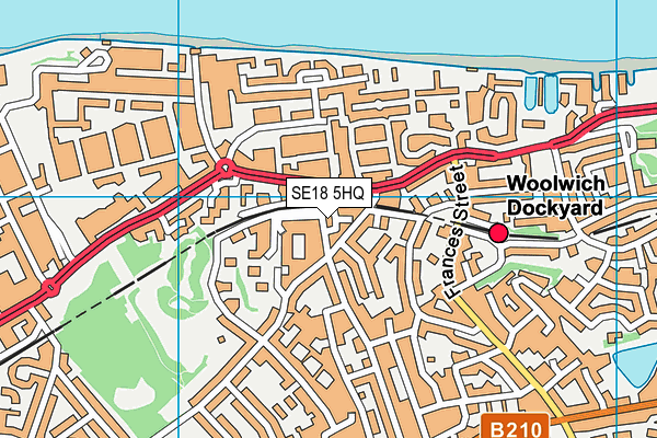 SE18 5HQ map - OS VectorMap District (Ordnance Survey) SE18 5HQ map - OS VectorMap District (Ordnance Survey)