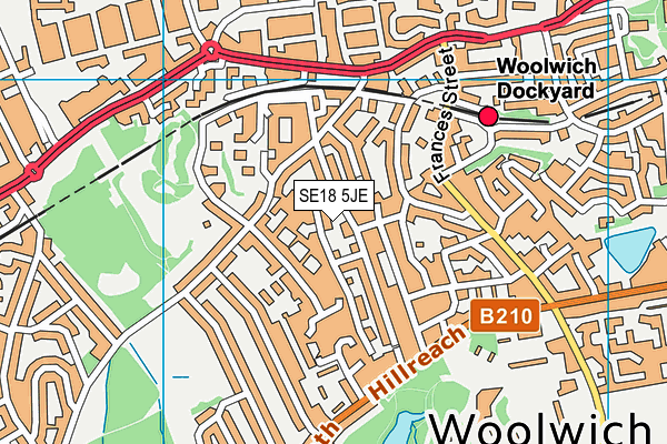 SE18 5JE map - OS VectorMap District (Ordnance Survey) SE18 5JE map - OS VectorMap District (Ordnance Survey)