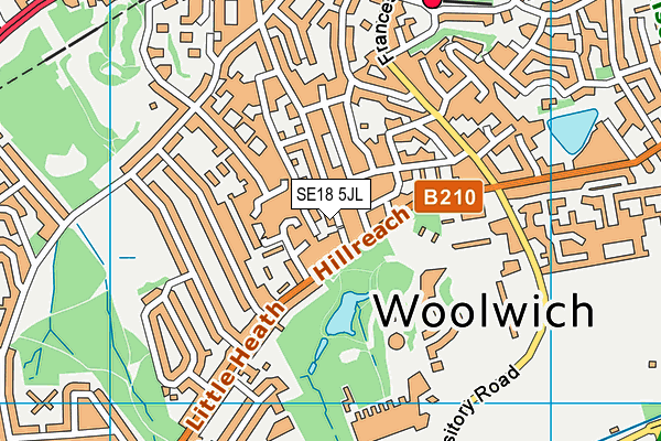 SE18 5JL map - OS VectorMap District (Ordnance Survey) SE18 5JL map - OS VectorMap District (Ordnance Survey)