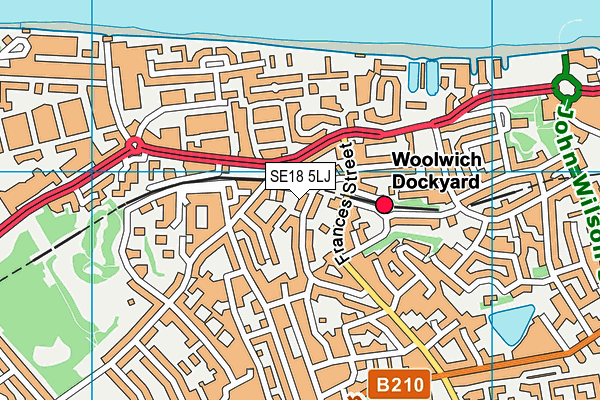 SE18 5LJ map - OS VectorMap District (Ordnance Survey) SE18 5LJ map - OS VectorMap District (Ordnance Survey)