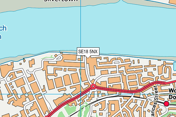 SE18 5NX map - OS VectorMap District (Ordnance Survey) SE18 5NX map - OS VectorMap District (Ordnance Survey)