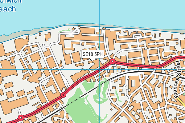 SE18 5PH map - OS VectorMap District (Ordnance Survey) SE18 5PH map - OS VectorMap District (Ordnance Survey)