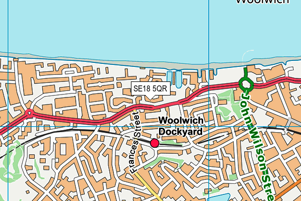 SE18 5QR map - OS VectorMap District (Ordnance Survey) SE18 5QR map - OS VectorMap District (Ordnance Survey)