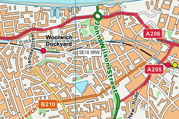 SE18 5RW map - OS VectorMap District (Ordnance Survey) SE18 5RW map - OS VectorMap District (Ordnance Survey)