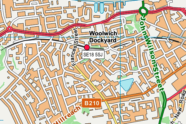 SE18 5SJ map - OS VectorMap District (Ordnance Survey) SE18 5SJ map - OS VectorMap District (Ordnance Survey)