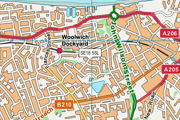 SE18 5SL map - OS VectorMap District (Ordnance Survey) SE18 5SL map - OS VectorMap District (Ordnance Survey)