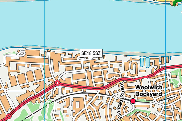 SE18 5SZ map - OS VectorMap District (Ordnance Survey)