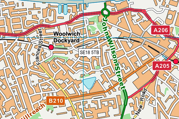 SE18 5TB map - OS VectorMap District (Ordnance Survey) SE18 5TB map - OS VectorMap District (Ordnance Survey)