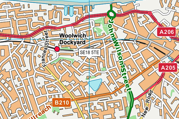 SE18 5TE map - OS VectorMap District (Ordnance Survey) SE18 5TE map - OS VectorMap District (Ordnance Survey)