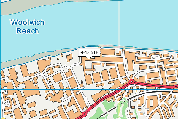 SE18 5TF map - OS VectorMap District (Ordnance Survey) SE18 5TF map - OS VectorMap District (Ordnance Survey)