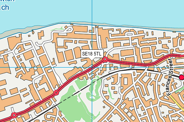SE18 5TL map - OS VectorMap District (Ordnance Survey) SE18 5TL map - OS VectorMap District (Ordnance Survey)