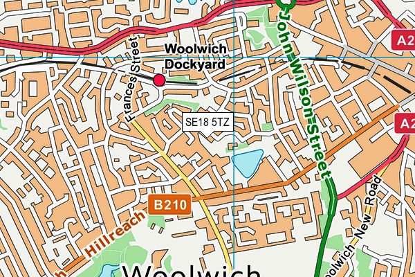 SE18 5TZ map - OS VectorMap District (Ordnance Survey) SE18 5TZ map - OS VectorMap District (Ordnance Survey)