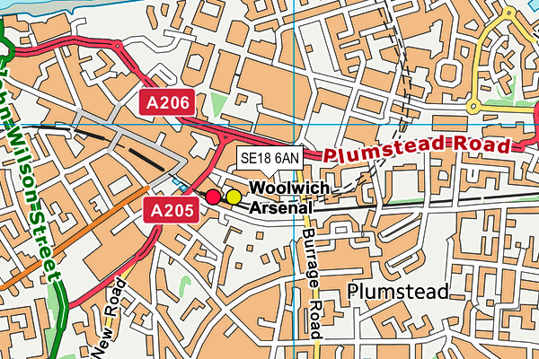 SE18 6AN map - OS VectorMap District (Ordnance Survey)