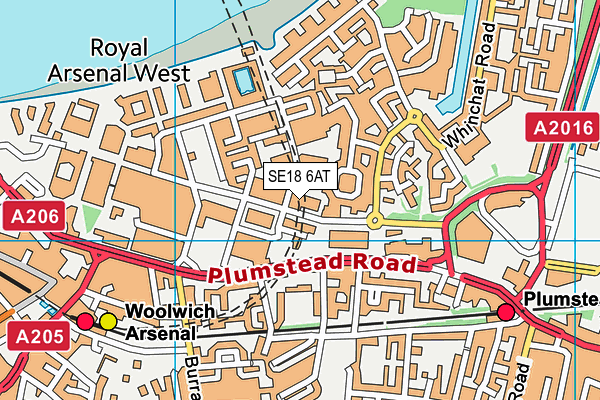 SE18 6AT map - OS VectorMap District (Ordnance Survey) SE18 6AT map - OS VectorMap District (Ordnance Survey)