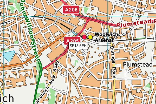 SE18 6EH map - OS VectorMap District (Ordnance Survey) SE18 6EH map - OS VectorMap District (Ordnance Survey)