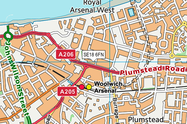 SE18 6FN map - OS VectorMap District (Ordnance Survey) SE18 6FN map - OS VectorMap District (Ordnance Survey)