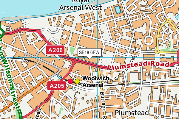 SE18 6FW map - OS VectorMap District (Ordnance Survey) SE18 6FW map - OS VectorMap District (Ordnance Survey)