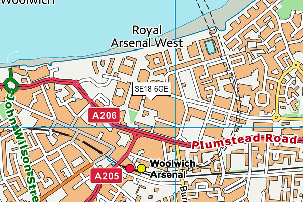 SE18 6GE map - OS VectorMap District (Ordnance Survey) SE18 6GE map - OS VectorMap District (Ordnance Survey)
