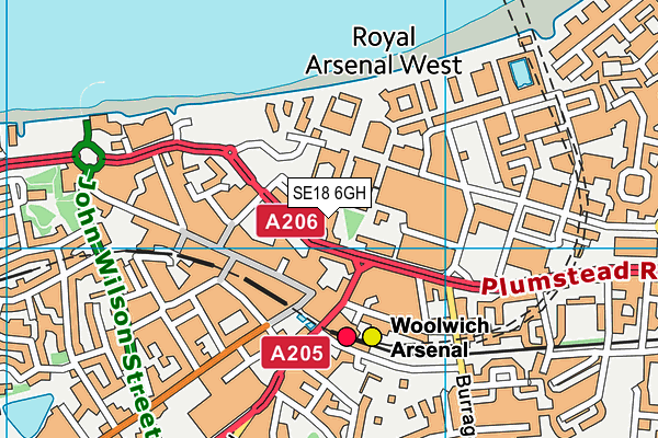 SE18 6GH map - OS VectorMap District (Ordnance Survey) SE18 6GH map - OS VectorMap District (Ordnance Survey)