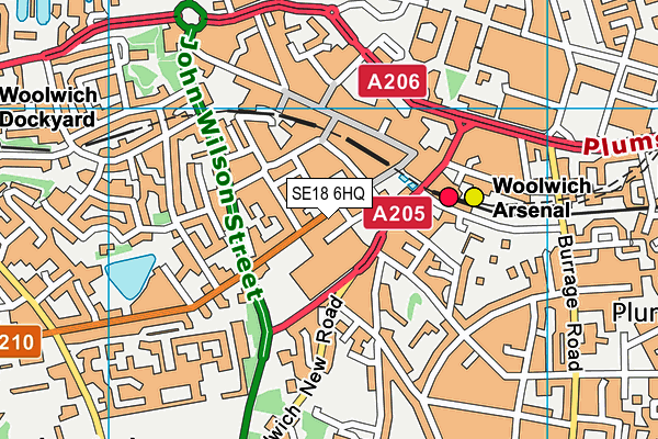 SE18 6HQ map - OS VectorMap District (Ordnance Survey) SE18 6HQ map - OS VectorMap District (Ordnance Survey)