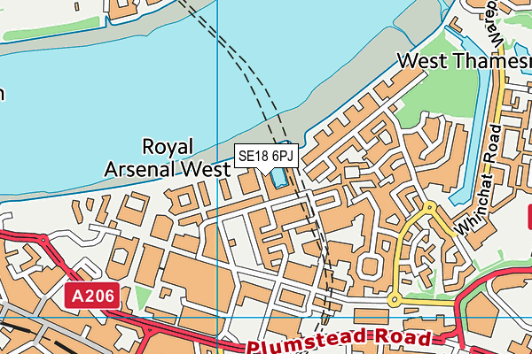 SE18 6PJ map - OS VectorMap District (Ordnance Survey)