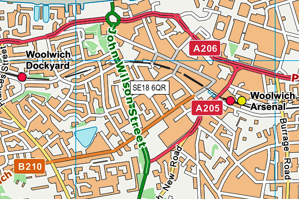 SE18 6QR map - OS VectorMap District (Ordnance Survey) SE18 6QR map - OS VectorMap District (Ordnance Survey)
