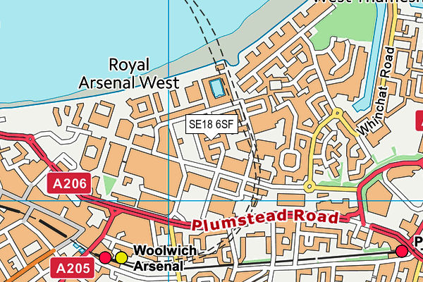 SE18 6SF map - OS VectorMap District (Ordnance Survey) SE18 6SF map - OS VectorMap District (Ordnance Survey)