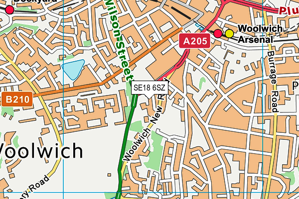 SE18 6SZ map - OS VectorMap District (Ordnance Survey)