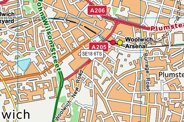 SE18 6TS map - OS VectorMap District (Ordnance Survey) SE18 6TS map - OS VectorMap District (Ordnance Survey)