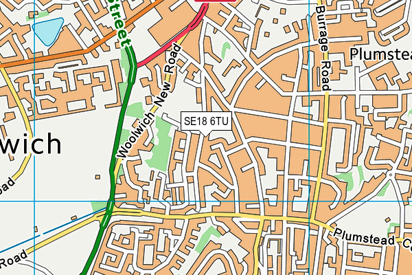 SE18 6TU map - OS VectorMap District (Ordnance Survey) SE18 6TU map - OS VectorMap District (Ordnance Survey)
