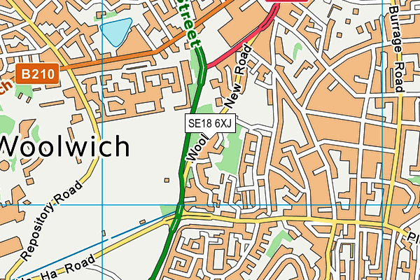 SE18 6XJ map - OS VectorMap District (Ordnance Survey) SE18 6XJ map - OS VectorMap District (Ordnance Survey)
