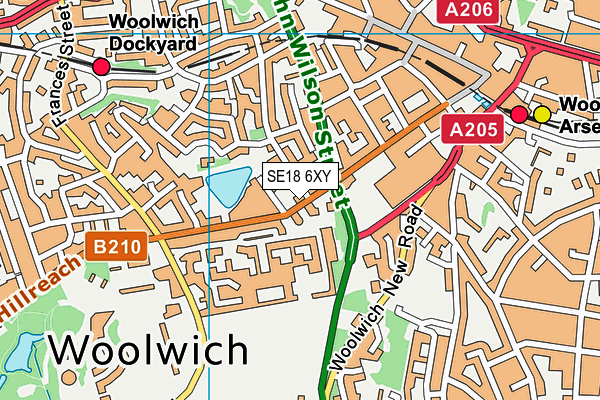 SE18 6XY map - OS VectorMap District (Ordnance Survey) SE18 6XY map - OS VectorMap District (Ordnance Survey)