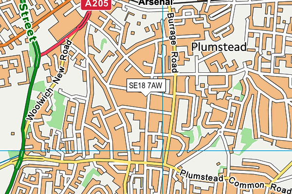 SE18 7AW map - OS VectorMap District (Ordnance Survey) SE18 7AW map - OS VectorMap District (Ordnance Survey)