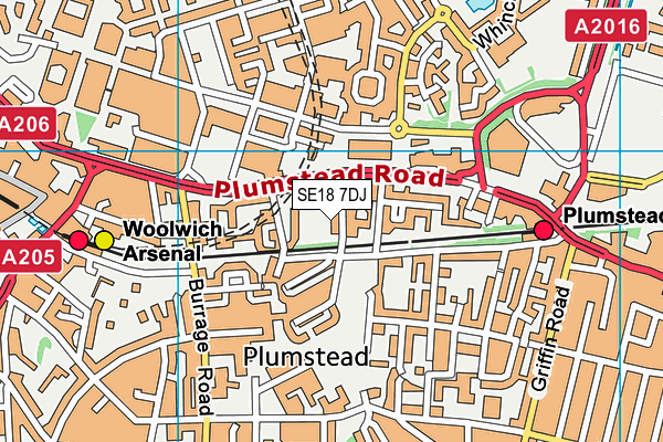 SE18 7DJ map - OS VectorMap District (Ordnance Survey) SE18 7DJ map - OS VectorMap District (Ordnance Survey)
