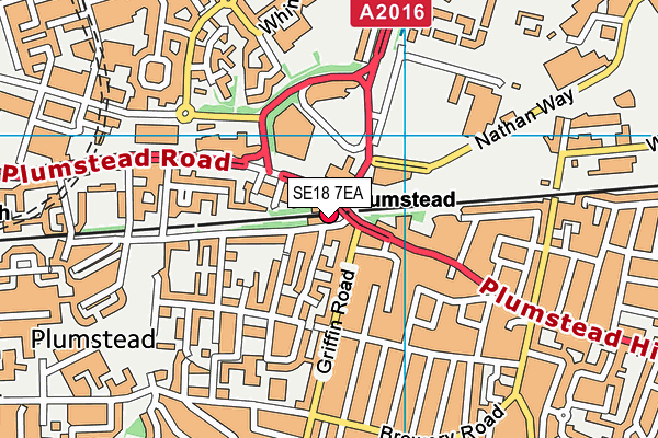 SE18 7EA map - OS VectorMap District (Ordnance Survey) SE18 7EA map - OS VectorMap District (Ordnance Survey)