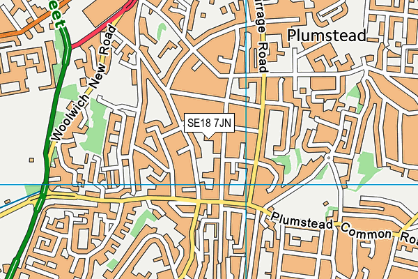 SE18 7JN map - OS VectorMap District (Ordnance Survey) SE18 7JN map - OS VectorMap District (Ordnance Survey)