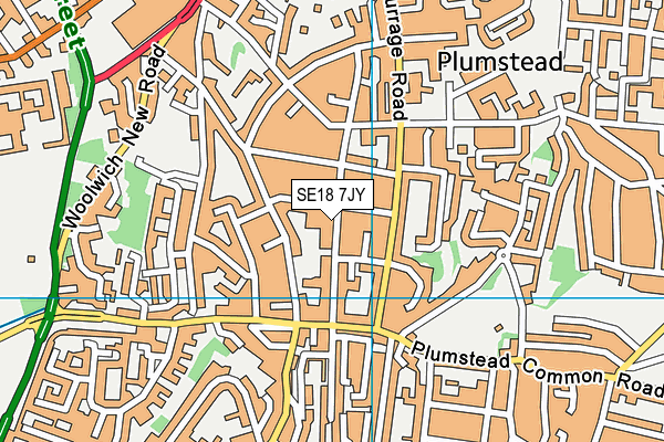 SE18 7JY map - OS VectorMap District (Ordnance Survey) SE18 7JY map - OS VectorMap District (Ordnance Survey)