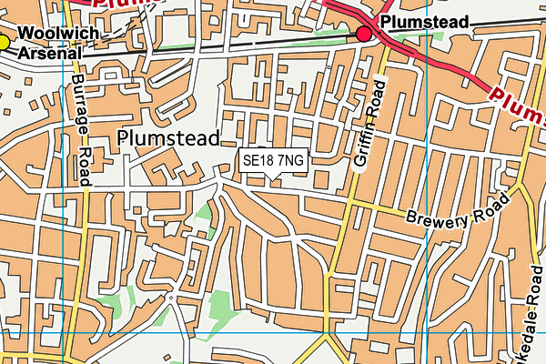 SE18 7NG map - OS VectorMap District (Ordnance Survey) SE18 7NG map - OS VectorMap District (Ordnance Survey)